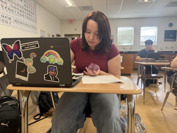 Sophomore Austin Lam uses a Nee-Doh, which recently surfaced as the new trendy squishy toy. Squishy toys were a staple among people back in 2016, and are resurfacing in their new, ice cube-shaped form along with other 2016 trends.